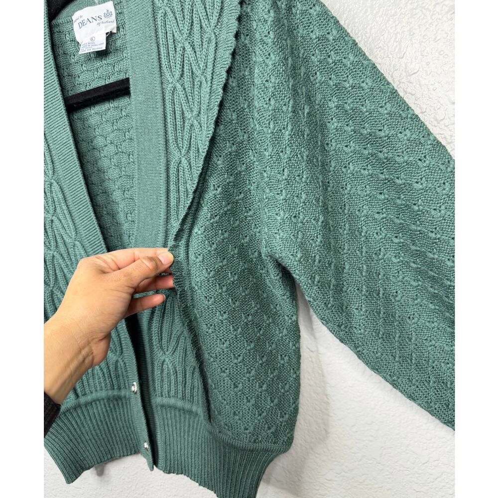 Deans Of Scotland Women’s Green 100% Wool Cardigan / Size-Large - Picture 4 of 11